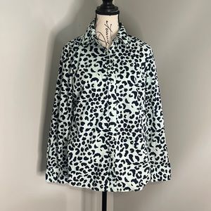 Talbots Leopard Print Womens Blouse - Animal Print Blouse -B2